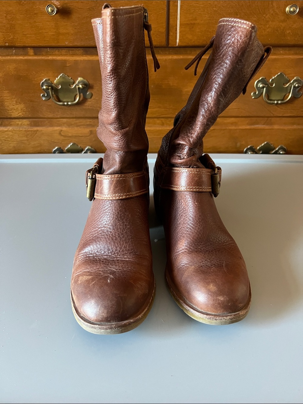 Brown Leather Ankle Boots - Classic Women's Riding Style